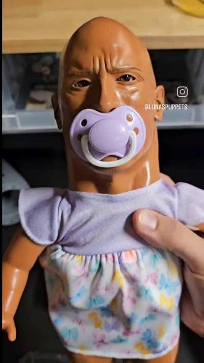 Dad made a custom Dwayne The Rock Johnson doll for his daughter.