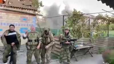 Kadyrovite soldiers nearly hit by artillery shell while filming propaganda video