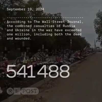 According to The Wall Street Journal, the total number of casualties in the Ukraine war has surpassed one million. The Ukrainian Armed Forces have lost 80,000 soldiers and another 400,000 have been wounded, while the Russian Armed Forces have suffered 200