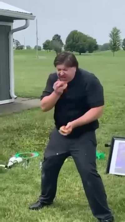 This Man Juggling and Eating Apples at the same time