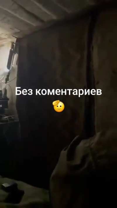 RU POV: Video from the dugout during the artillery shelling