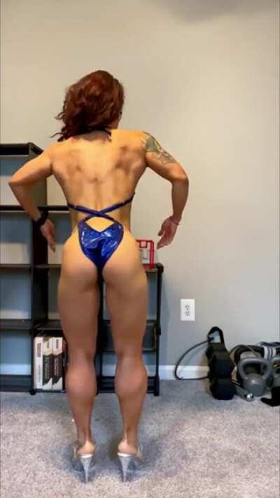 Progress update at 10 weeks out from first time competing - women’s natural figure. 37yo, 4’9.5”, 99-101 lbs. currently eating at 120P/125C/35F, lifting 6x week, current cardio is 35 miles walking per week