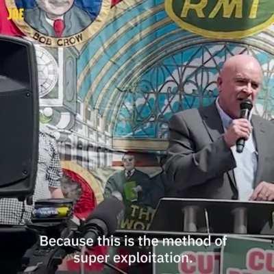 Mick Lynch, the head of the British railroad worker's union calls on workers of the UK to unite and demand better conditions for all.