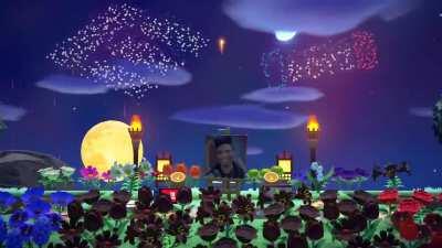 My Etika Memorial Shrine on the last day of the Animal Crossing Firework Festival