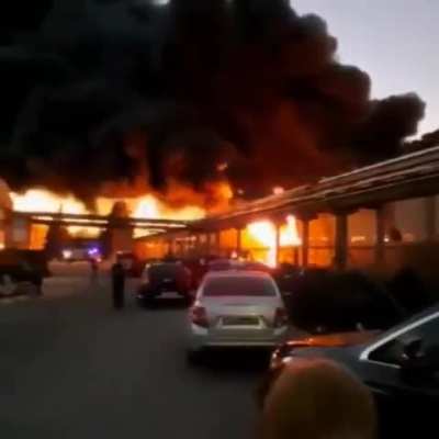 Another video of the fire at a factory in Tula region 