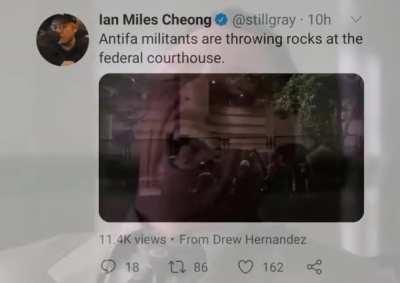 Rock throwing militants