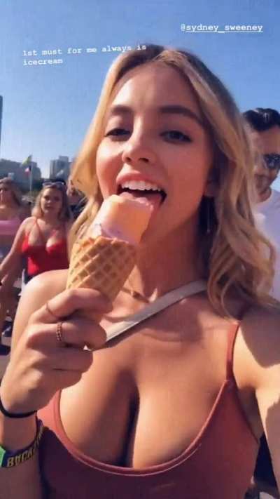 Having an ice-cream, her IG- Aug 11, 2019