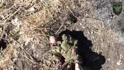 Fighters of the 68th OEBr drops grenades on two russian invaders over the skies of Donetsk .