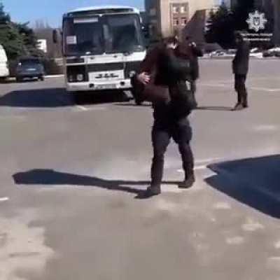 [OC]A Ukrainian policeman and his dog, after being separated by war, get reunited.