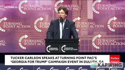 *ucker Carlson ends speech encouraging a second insurrection 🤡