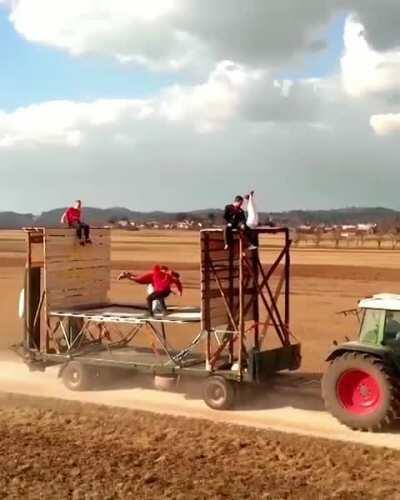 Demonstration Of Constant Velocity With A Moving Trampoline