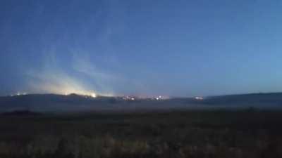 Russian shelling of Berestovoye, Donetsk with incendiary ammunition - date unknown