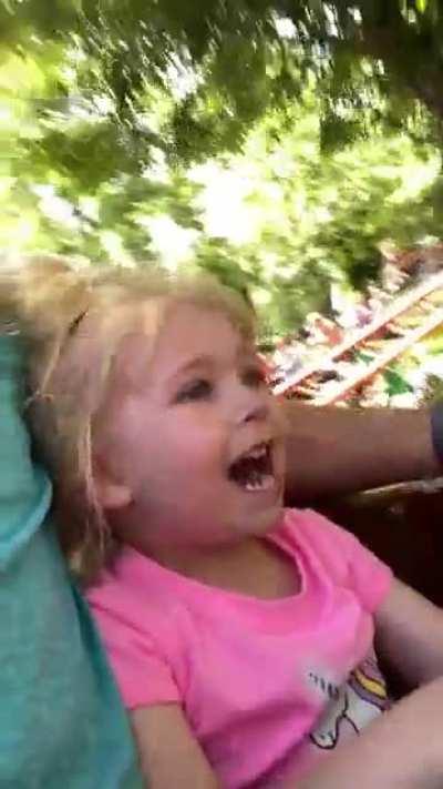 Took my 4 year old daughter on her first roller coaster too. (Volume warning)