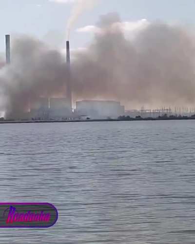 Ryazan Oblast. Novomichirinsk. After explosion there is fire on power plant