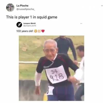 Guy can still run at 102 years old.