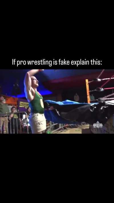 Man wrestles a tent 