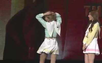 Jeongyeon doing the 'Greedy' dance move (ft. Sana)