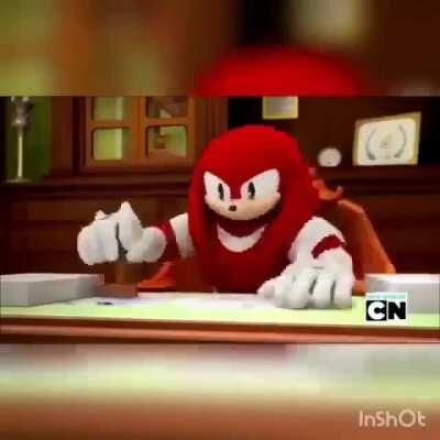 Este es el verdadero aprobador de memes(knuckles de Sonic boom)