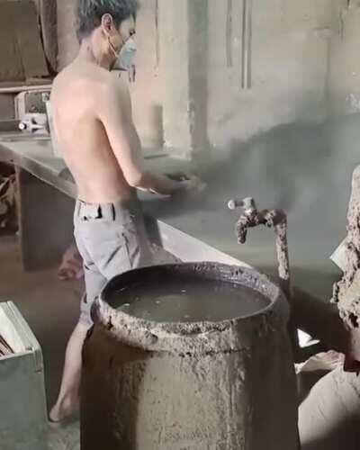 Making hundreds of incense sticks by hand