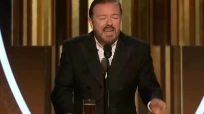 Ricky Gervais exposing Hollywood in Golden Globes.