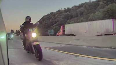 Drive-by high five during LA rush hour