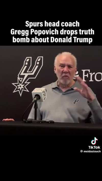 Spurs coach Popovich drops truth bombs about Trump