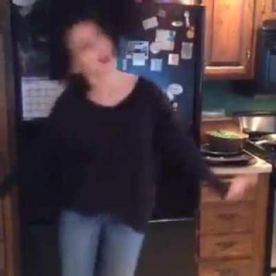 Emily dancing like Peanuts