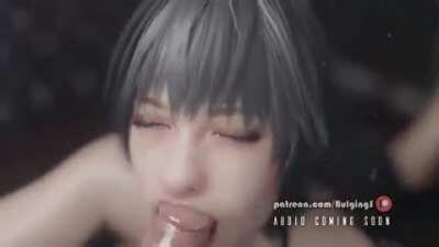 Lady Awesome Blowjob And Cumshot (Bulging Senpai) [Devil May Cry]