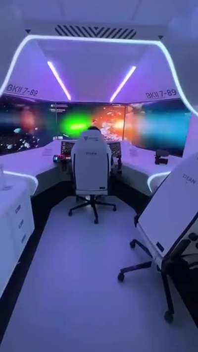 Space simulator inspired gaming room