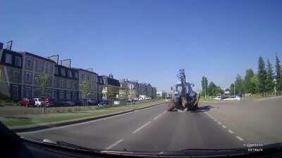 Just driving down the road behind a tractor...