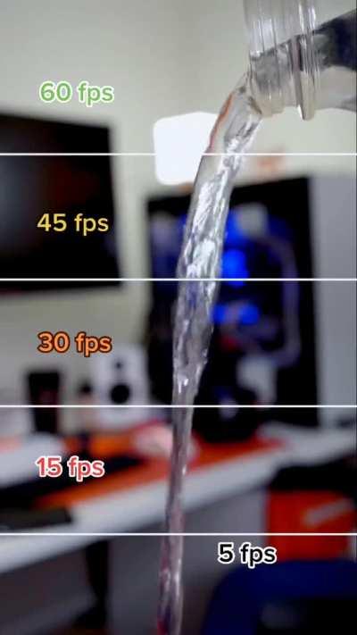 Pouring water through different frame rates!