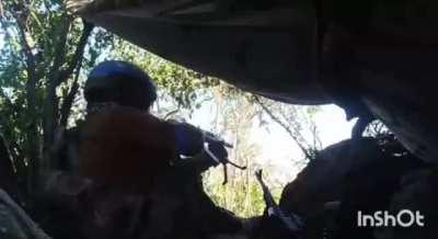 Ukranian fighter in a shooting battle, Near Terny Donetsk Oblast. Music from Source