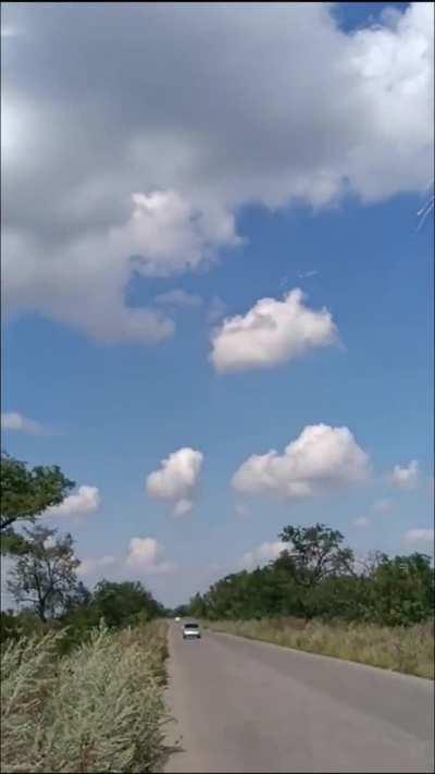 A pair of Ukrainian Su-25s conduct an attack run with a pair of Kh-25.