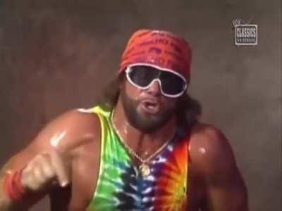 “Macho Man” Randy Savage promo on Hulk Hogan at WrestleMania 5.