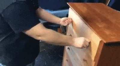 Hidden compartment in a dresser.