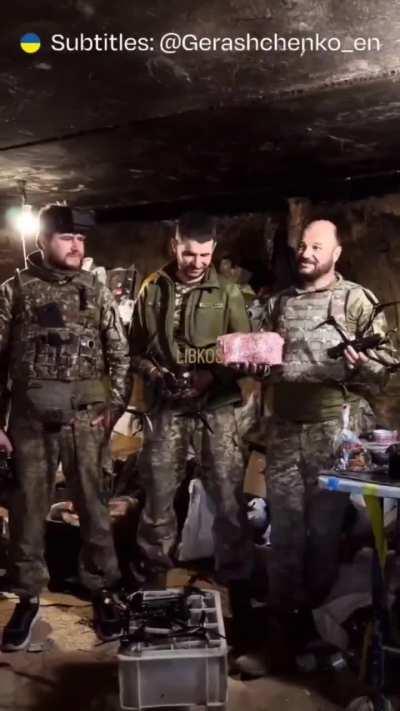 Ukrainian Defenders send holiday packages with Easter cakes to their brothers-in-arms in Krynky (Russian-occupied part of Kherson region where Ukrainian Army has a stronghold) using drones