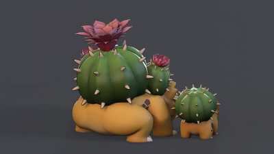 I rerendered my Bulbasaur line desert region 3D models!