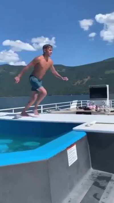 Trying to jump into a lake