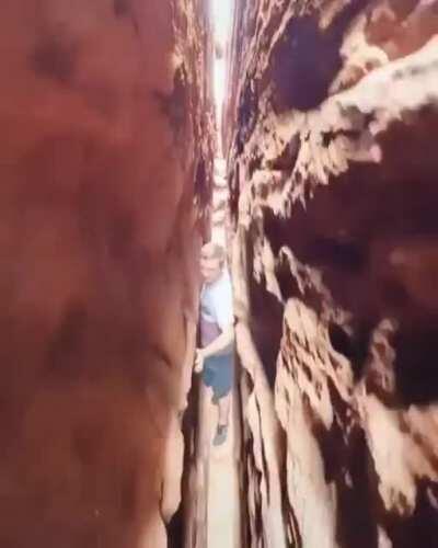 Would you slide down here for an adventure? It reminds me of the movie 127 hours.