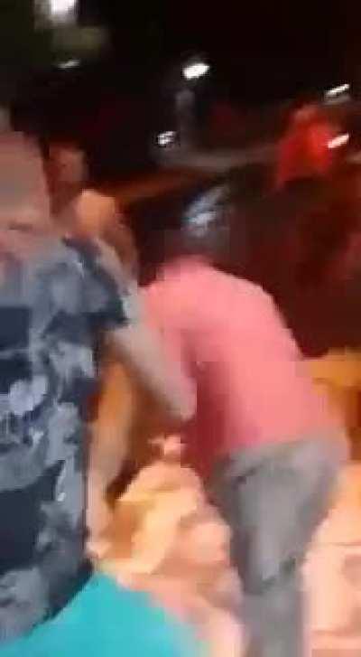 Thief being captured in a lining of a residence in Brazil