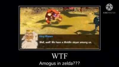 King Rhoam Bosphoramus Hyrule makes am amogus reference