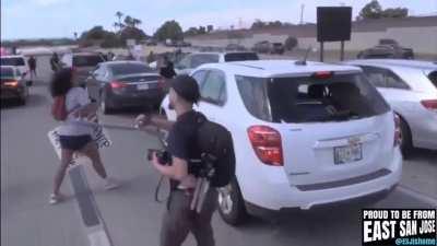 BLM protestors smashing cars on the highway