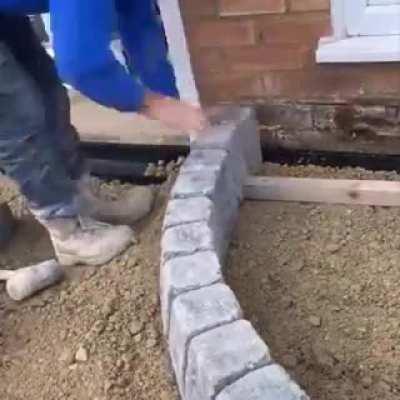 Nice house entrance paving work