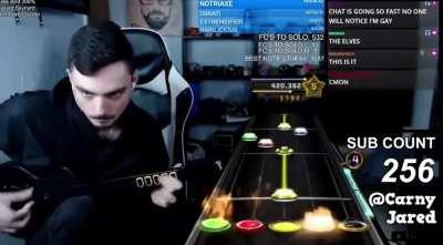 This guy just set a Guitar Hero world record after he full combo'd Free Bird from Guitar Hero 2 at 300%. It took months of practice and 530 attempts...