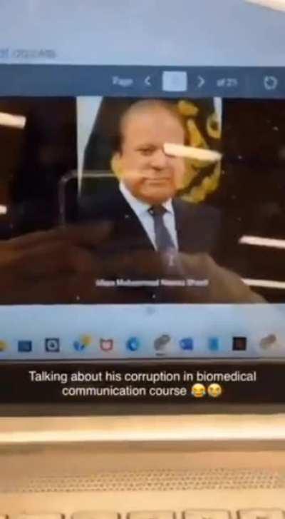 Nawaz Sharif being taught at a Canadian university as an eg of corruption