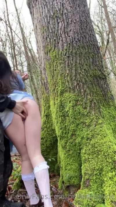 Belle Delphine - Rough Fuck In The Woods Porn GIF