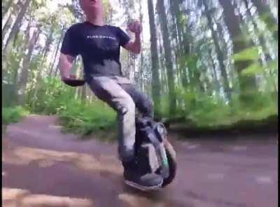 Crazy hill bomb on Unicycle