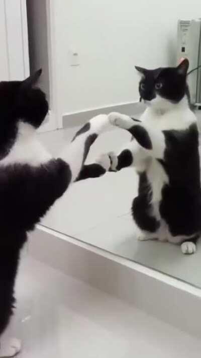 First time he saw himself in the mirror