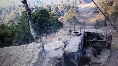 Indian Army soldiers retaliate by destroying a Pakistani Army bunker for Cease Fire Violation near LOC, Jammu and Kashmir