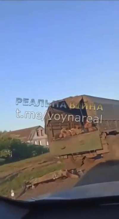 A column of Russian military equipment was broken in Kurshchyna. NSFL